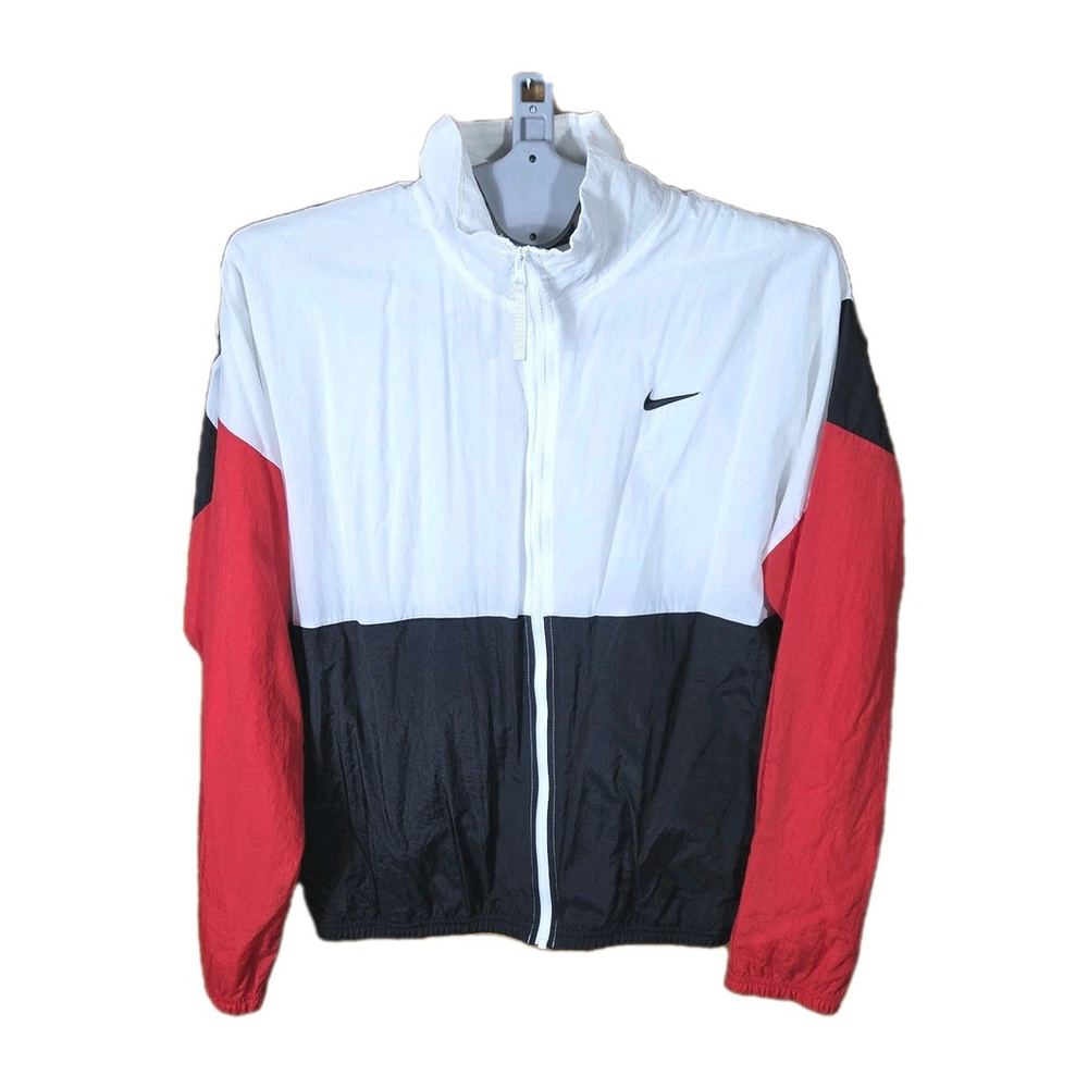 Nike Mens Track Jacket Starting 5 White Red Black Zip Windbreaker Mens Size L